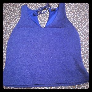 Large sparkly royal blue tie back